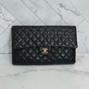 Chanel Black O-Case Quilted